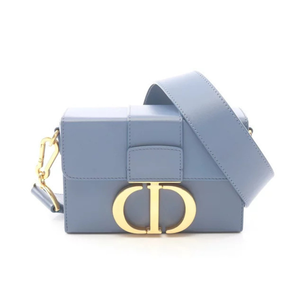 Christian Dior Montaigne Shoulder Bag Leather Blue